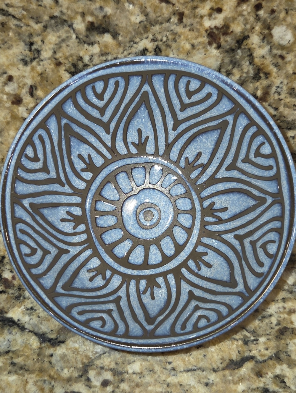 BIA Ooh La La Terrin Bowl Reactive Glaze Western Stoneware 4.5" Sunflower Blue